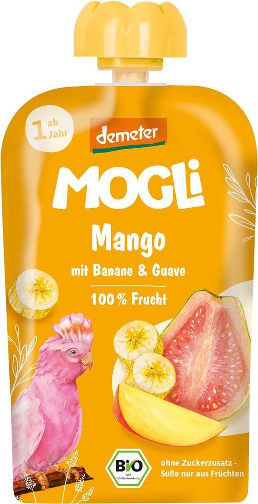 MUS BANAN - GUAWA - MANGO BEZ DODATKU CUKRÓW OD 1 ROKU DEMETER BIO 100 g - MOGLI