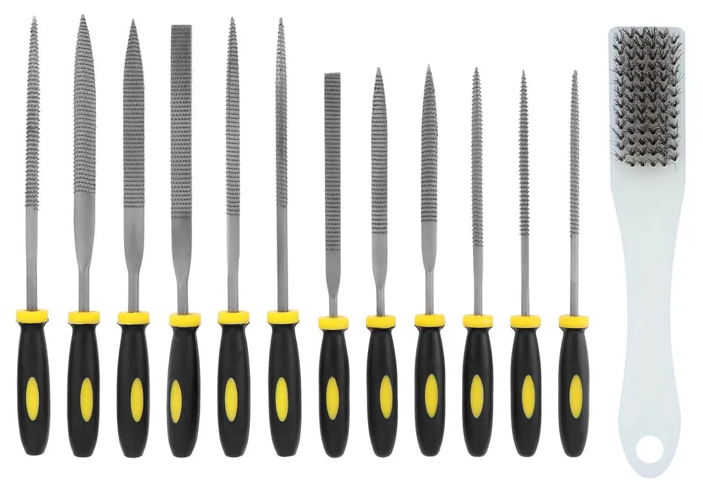 Limes diamantées haute dureté avec brosse pour métaux, verre et acrylique