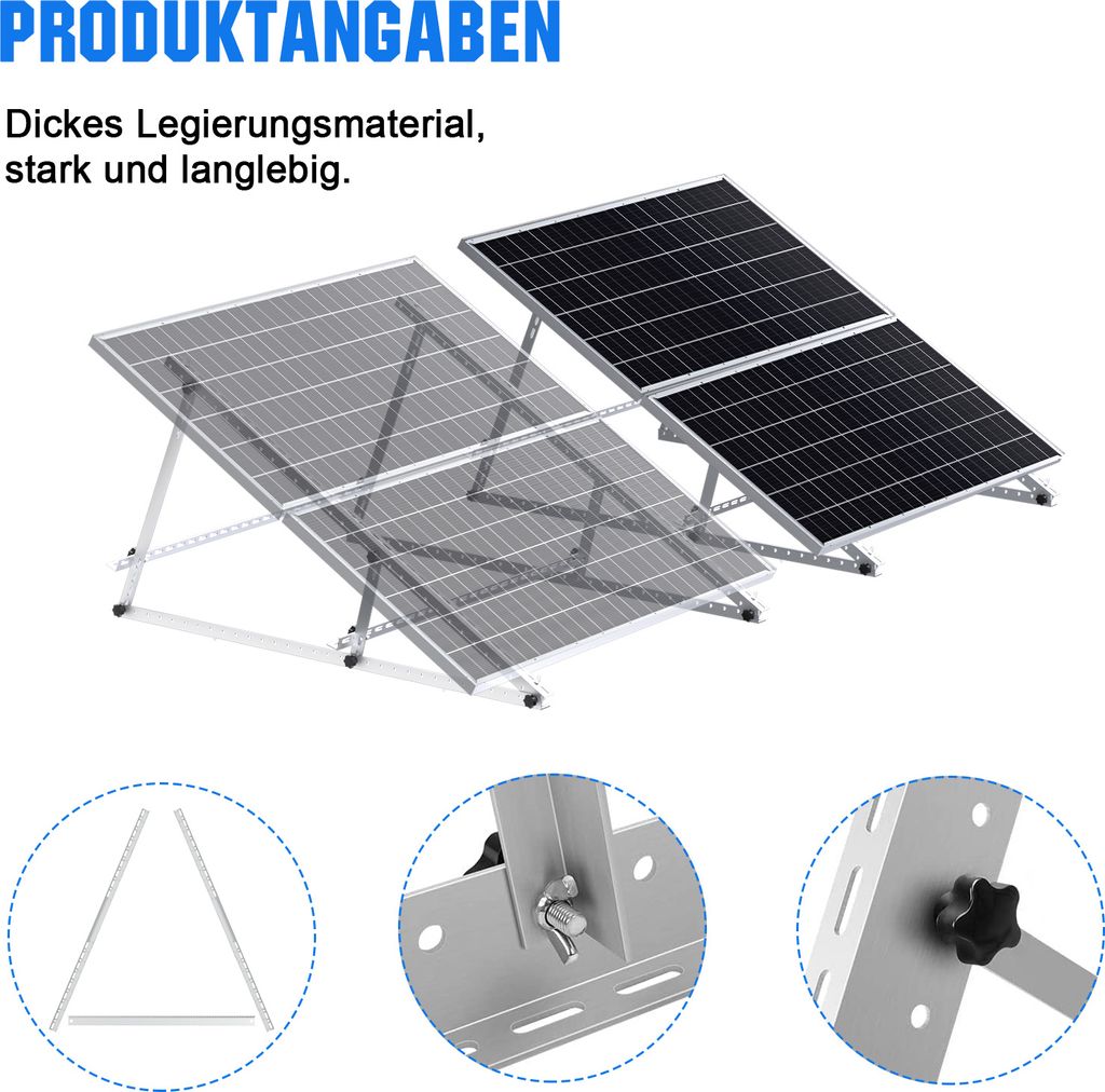 2er Set PV Halterung 118cm Verstärkter Solarmodul Produktbild 8