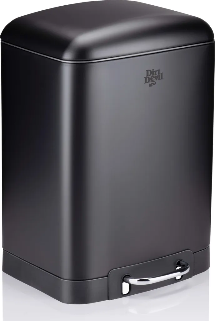 Poubelle en Inox Noir 6L Dirt Devil avec Seau Intérieur Amovible