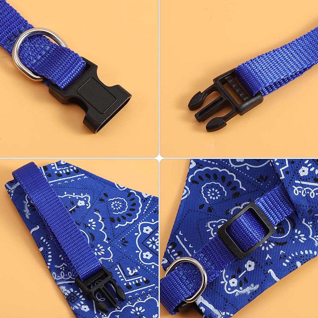 Verstellbares Halsband Mit Speicheltuch Für Hunde - XL In Blau