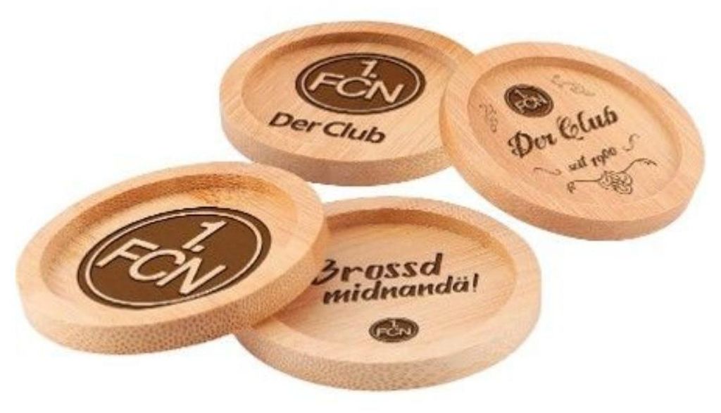1. FC Nürnberg Holzuntersetzer 4er Set Produktbild 
