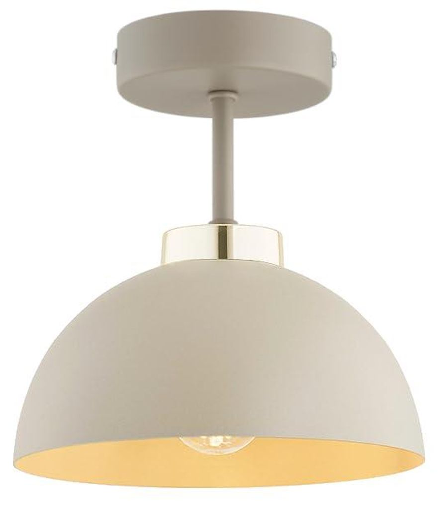 KAR LIGHTING Deckenlampe 1-flammig Beige – Moon Ecru Kaschmir Leuchte aus Metall – E27 Lampe für Wohnzimmer, Esszimmer oder Flur – LED geeignet