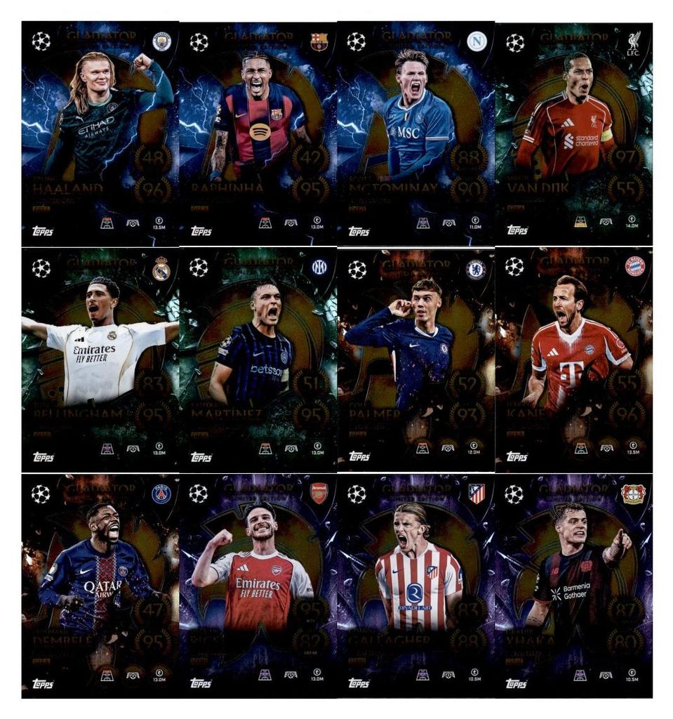 Topps Match Attax Champions League 2025/26 - Alle 12 Gladiators Limited Edition Karten