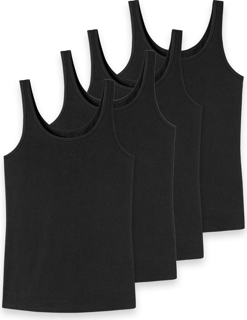 uncover by Schiesser 4er Pack Baumwolle Unterhemd / Tanktop Mit hohem Baumwollanteil , Puristischer Look, In herrlich softer, elastischer Single-Je...