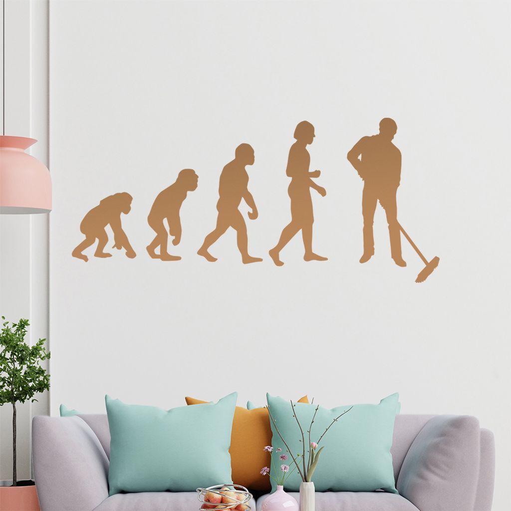 KIWISTAR Evolution Hausmeister Charles Darwin Wandtattoo in 6 Größen - Wandaufkleber Wall Sticker - Dekoration, Küche, Wohnzimmer, Schlafzimmer,...