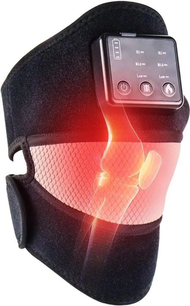 Appareil massage genou ergonomique à vibrations et patchs de soin