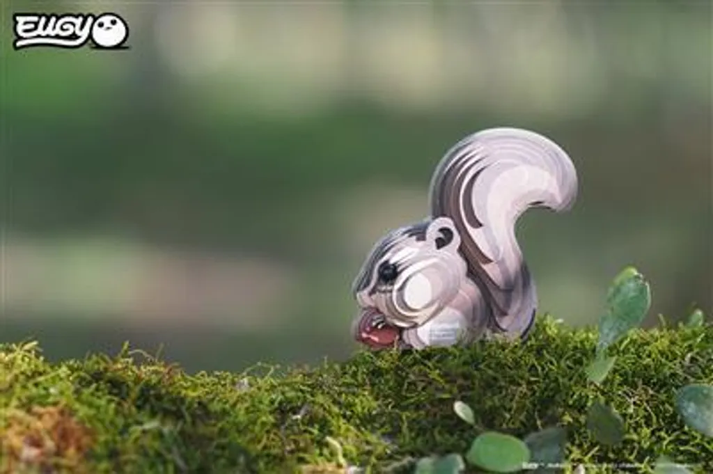 Écureuil EUGY 3D - Figurine en carton à assembler sans outils 10cm