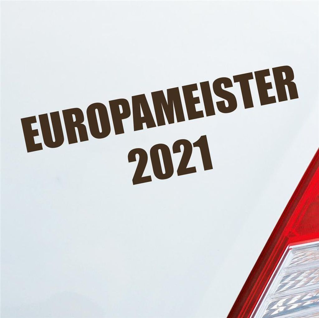Auto Aufkleber Fußball Europameister 2021 19x10 cm Braun Sticker Heckscheibenaufkleber