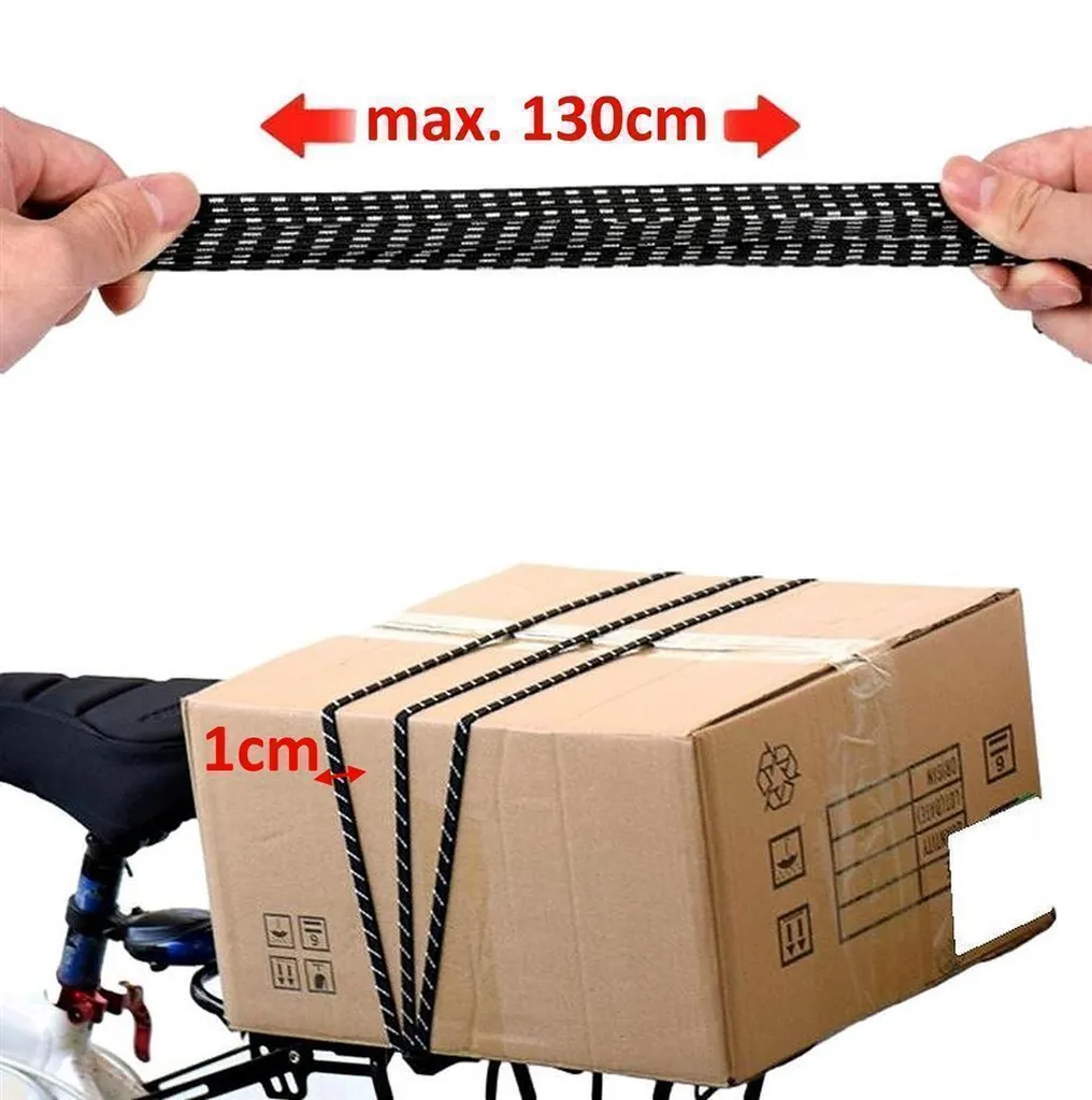 20 tendeurs élastiques de 65cm noirs et blancs avec double crochets - 2
