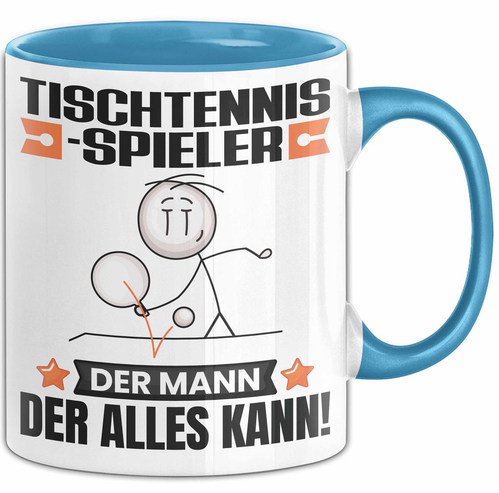 Tischtennisspieler Tasse Geschenk für Tischtennisspieler Der Mann Der Alles Kann Geschenkidee zum Geburtstag (Blau)