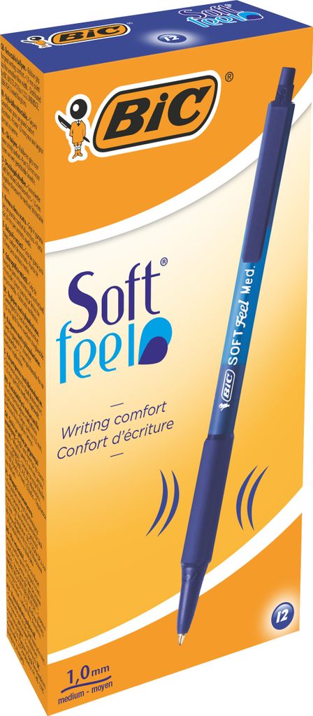 BIC 837398, Clip-on retractable pen, Blau, Blau, Kunststoff, Kunststoff, Metall