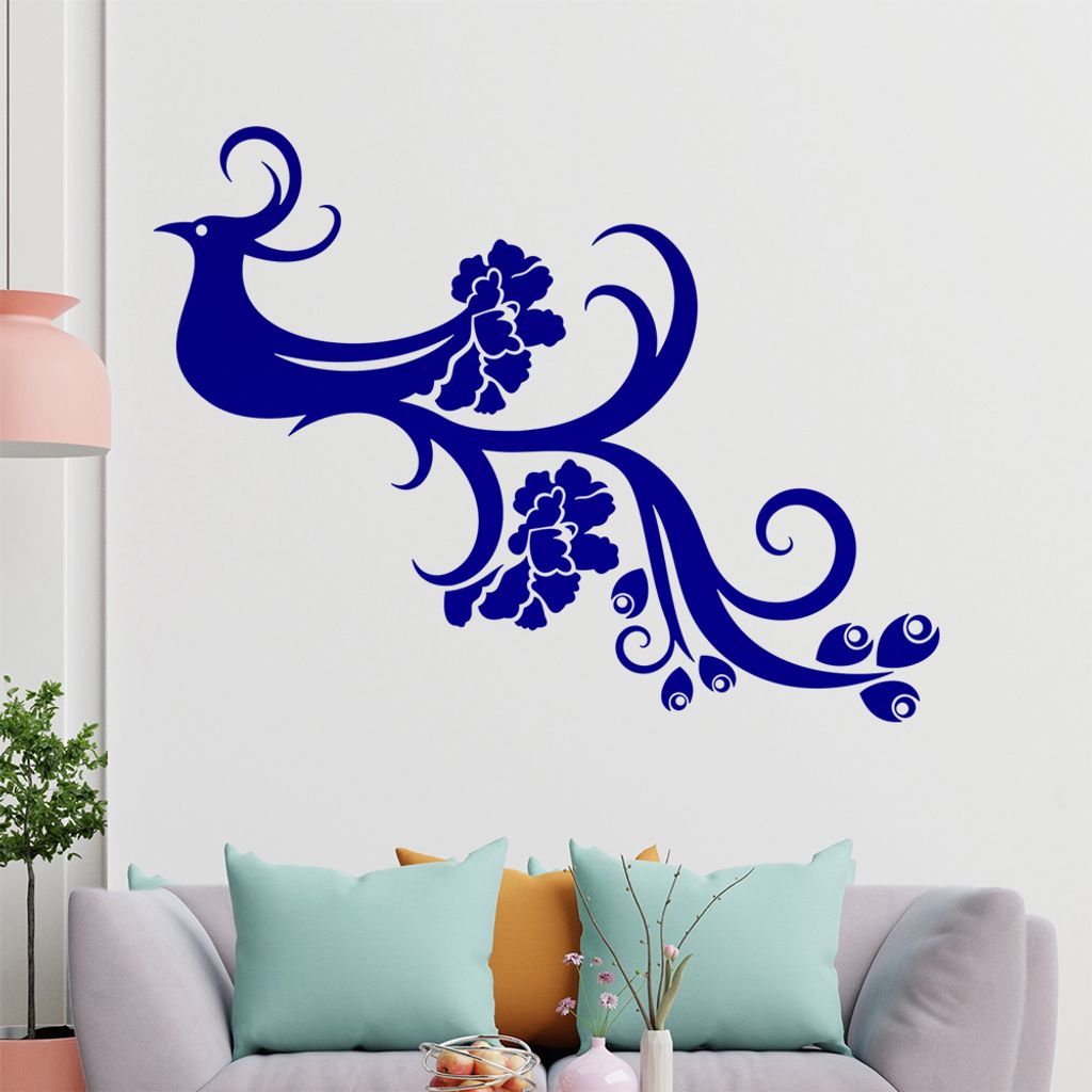 Fasan Ranke Tribal Wandtattoo in 6 Größen - Wandaufkleber Wall Sticker - Dekoration, Küche, Wohnzimmer, Schlafzimmer, Badezimmer
