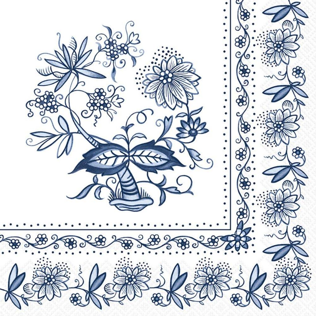 Servietten 33x33 cm - Blue onion