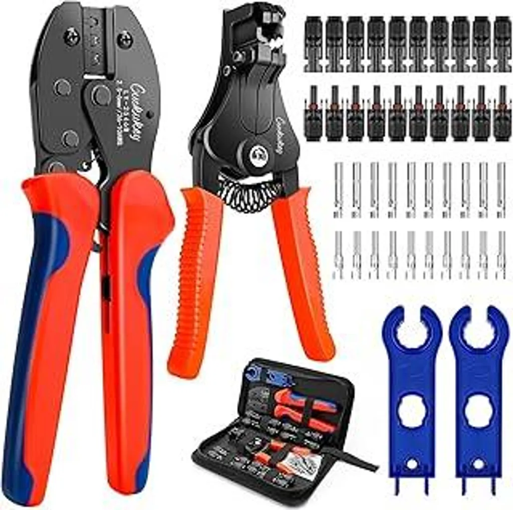 Set Crimpatura Cavi Fotovoltaici Completo: Pinza + 20 Pezzi MC4