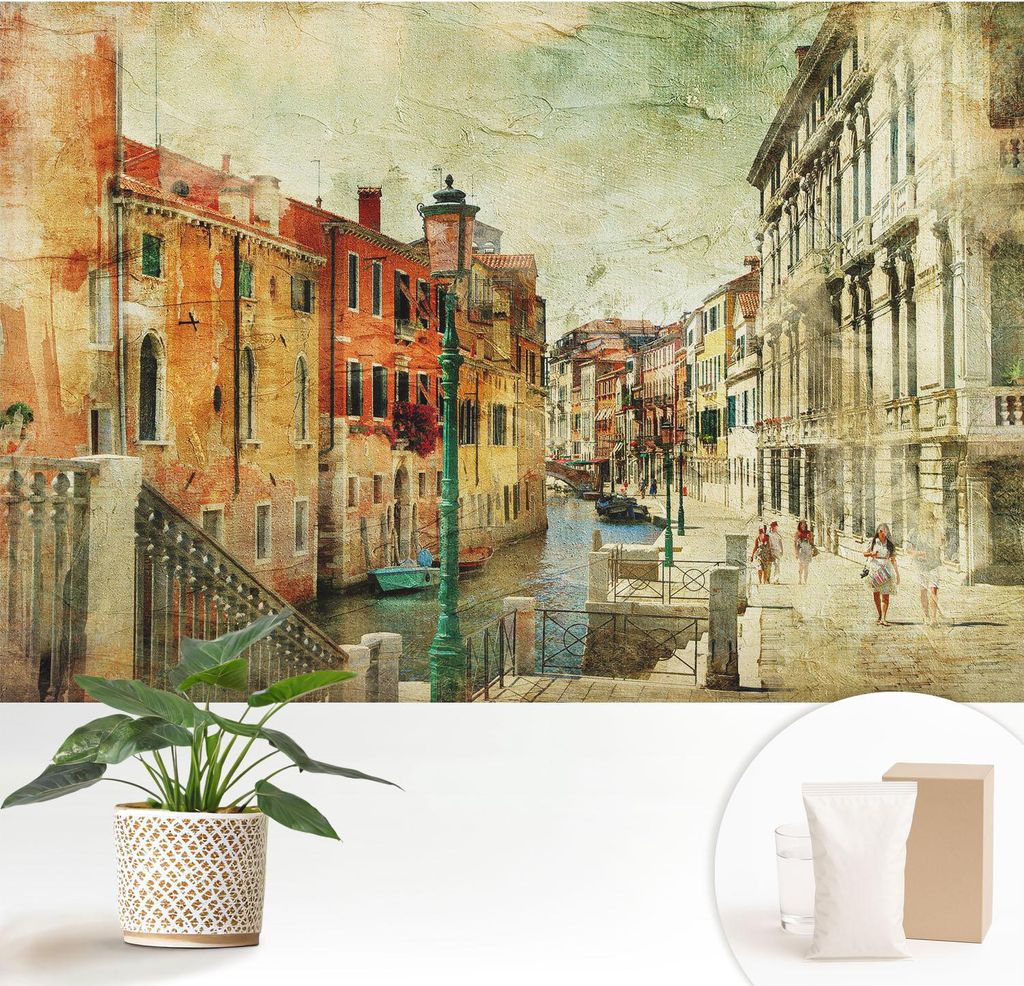 Fototapete - 152x104 cm - Tapete - Wandtapete - Wandbilder - Dekofolie - Tapete Folie - Wand - Dekoration - Wohnzimmer - Stadteindruck