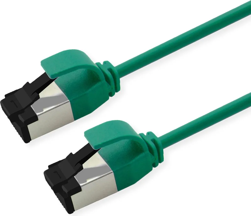 Cavo LAN Cat8 ROLINE Slim 15cm Verde | Ultra-Veloce 40G LSOH Anti-Groviglio