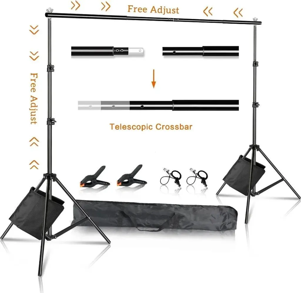 Support de fond de studio 2x2m réglable avec sacs de sable lestés