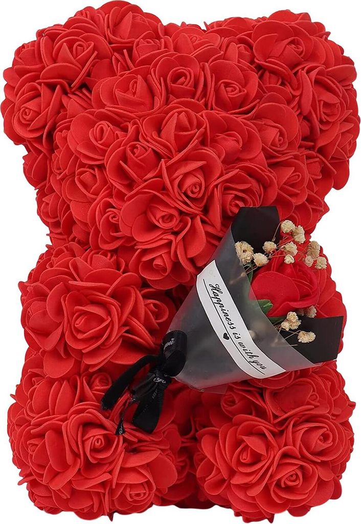 Geschenkbox mit konserviertem Rosenbär – Künstlicher, ewiger Blumenbär – Geschenkidee für Freundin, Ehefrau, Mutter, Oma – Valentinstag, ...