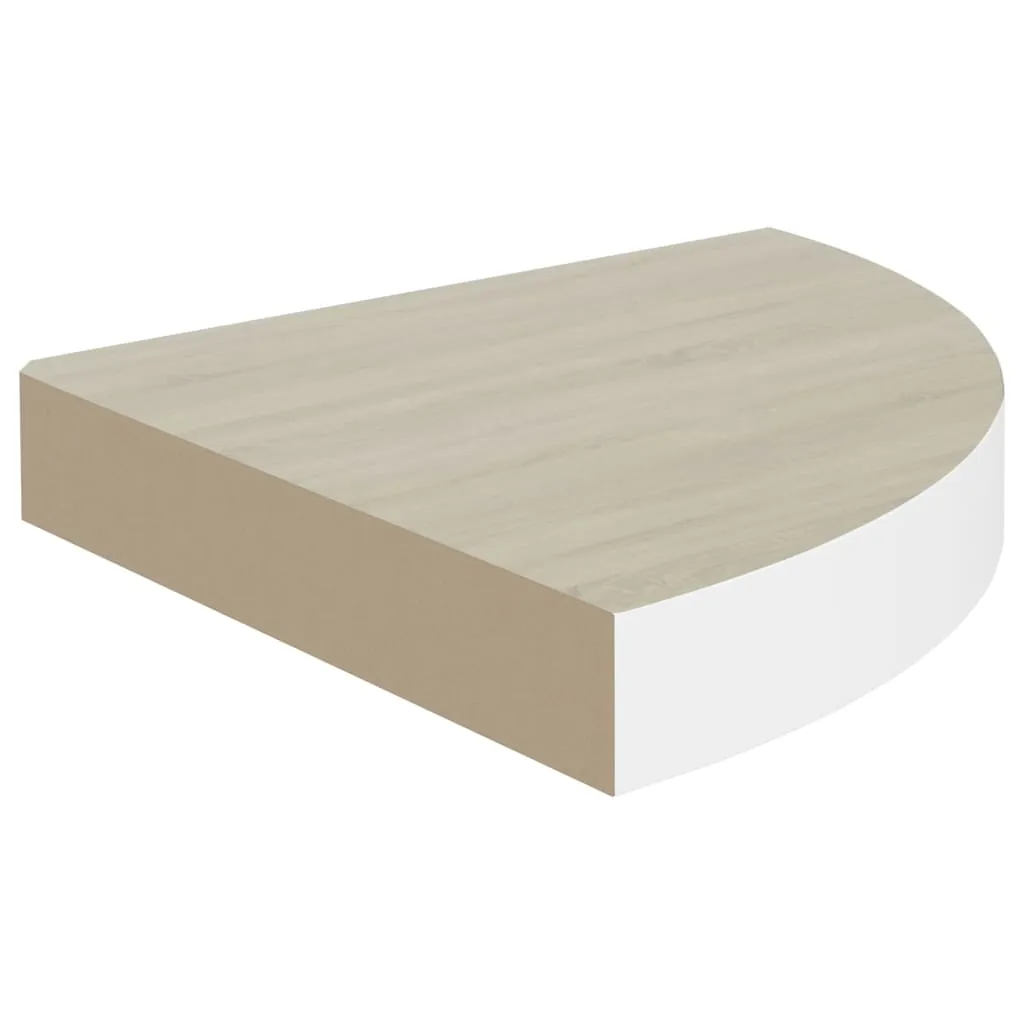 Scaffale Angolare Galleggiante vidaXL 35x35 Rovere Bianco - Offerta - 5
