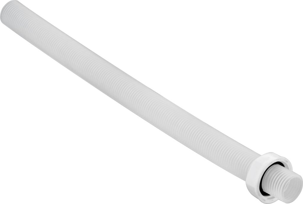 TG-Kunststoffe Wellrohr NW 25 mit 400 mm Länge und 1 Zoll Verschraubung inkl. Dichtung / Überlaufverbindung