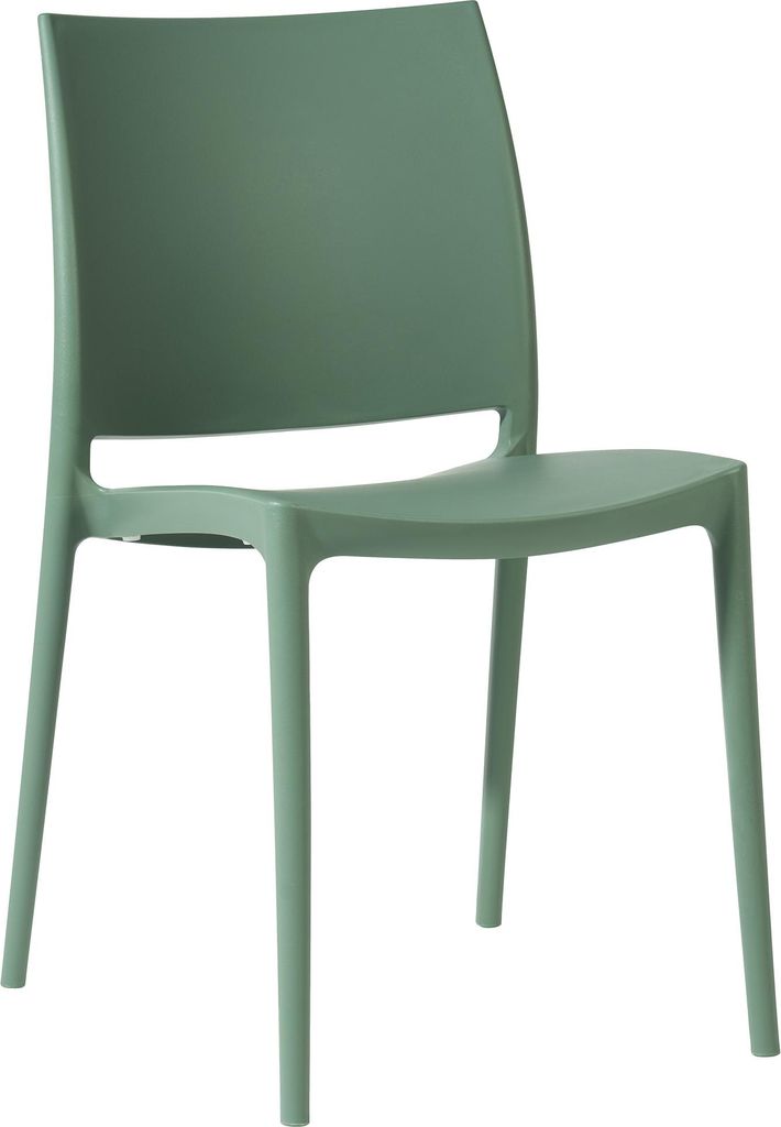 CLP Gartenstuhl Meton mit Lehne stapelbar wetterfest UV-beständig bis 150 kg Farbe oliv