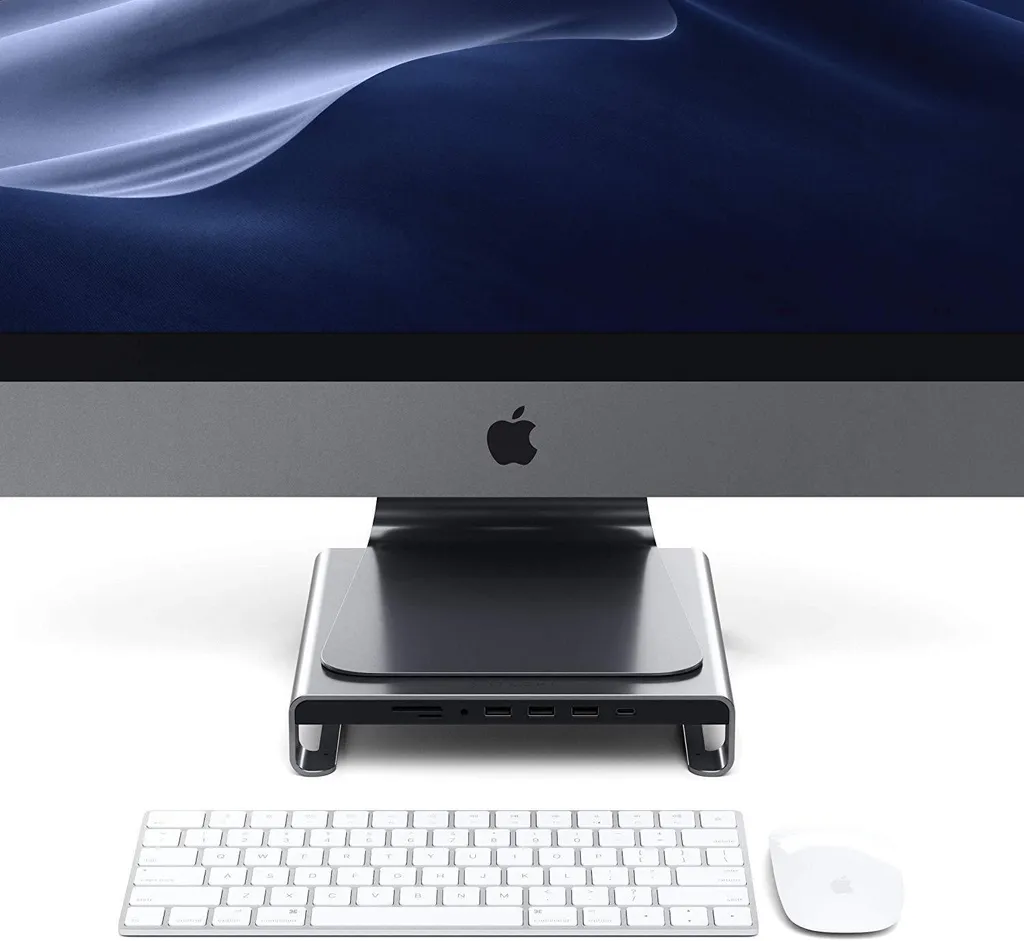 Support de moniteur avec Hub Type C Satechi Réhausseur Écran iMac Gris - 7