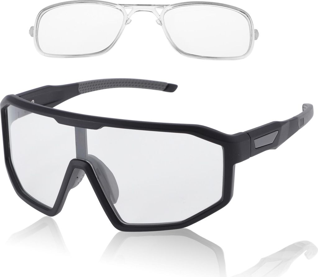 1 Set Motorradfahrbrille Blendfreie Tri-Acetyl Cellulos PC UV400 Fahrradsonnenbrille Klare Linse Schwarzer Rahmen