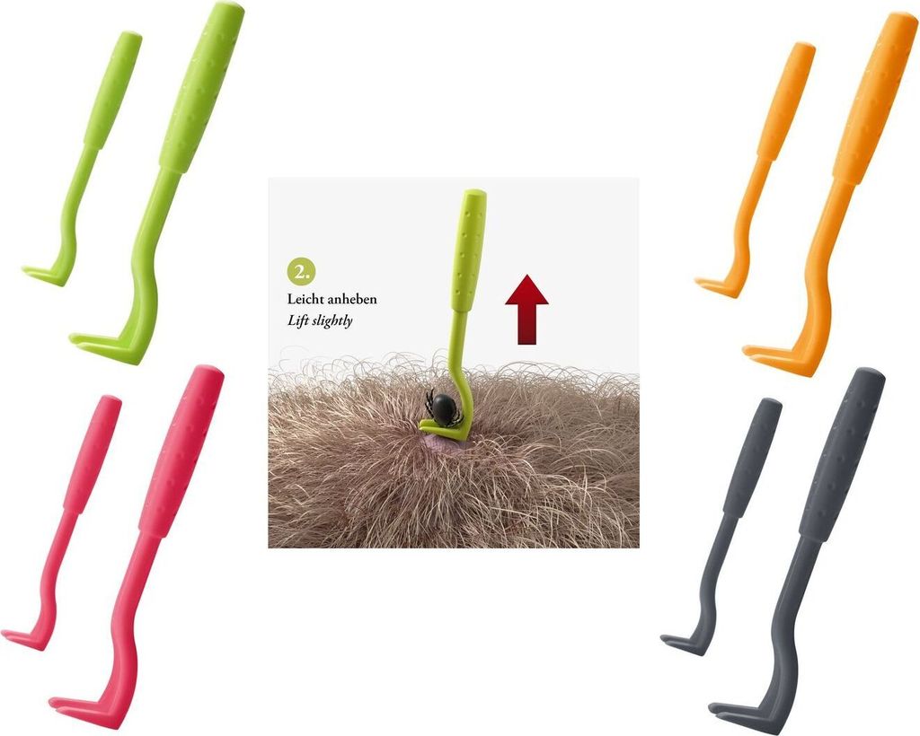 Hunter Zeckenhaken Ajka 2er Verpackung, Farbe:schwarz