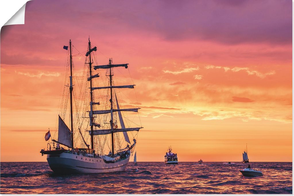 ARTland Poster Segelschiffe Hanse Sail in Rostock I Größe: 30x20 cm