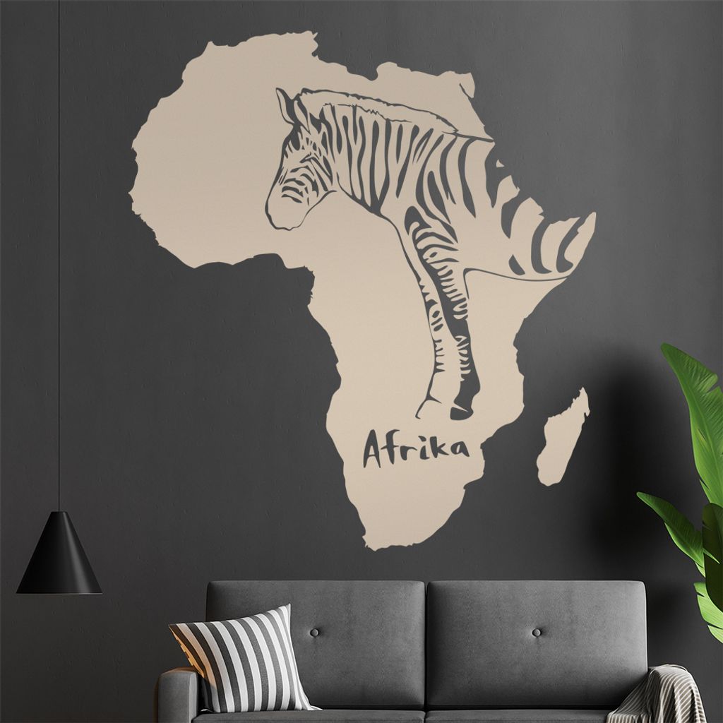 KIWISTAR Zebra u. Afrika Silhouette Umriss Wandtattoo in 6 Größen - Wandaufkleber Wall Sticker - Dekoration, Küche, Wohnzimmer, Schlafzimmer, Ba...