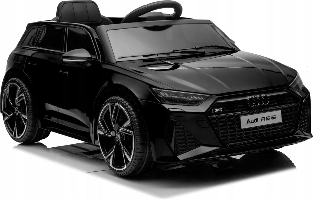 Ekspand | Elektroauto Audi RS 6 - Schwarz - Mit Fernbedienung - EVA-Räder - Sicherheitsgurt