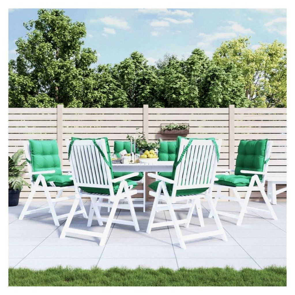 Niedriglehner-Auflagen 6 STK. Grün Oxford-Gewebe, Liegenauflage, Auflage für Gartenliege, Sitzkissen für Gartenmöbel, Bankauflage, Stuhlauflage...