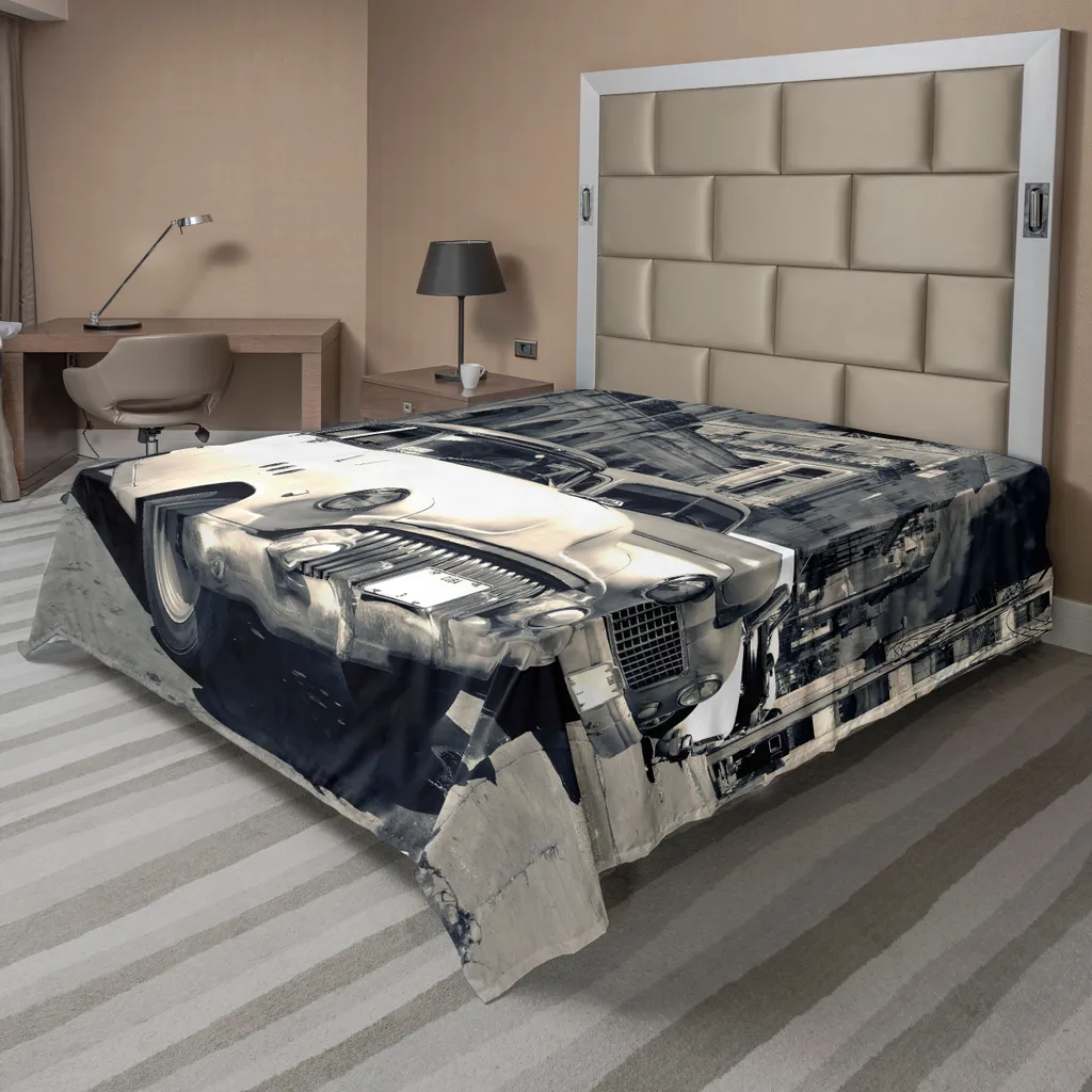 Lenzuolo Vintage Havana Abakuhaus 244x205cm - Stile Retrò Auto Cubane