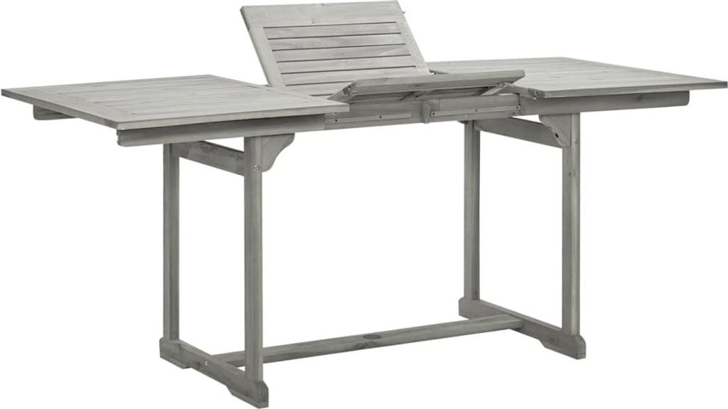 The Living Store Garten-Esstisch (120-170)x80x75 cm Massivholz Akazie