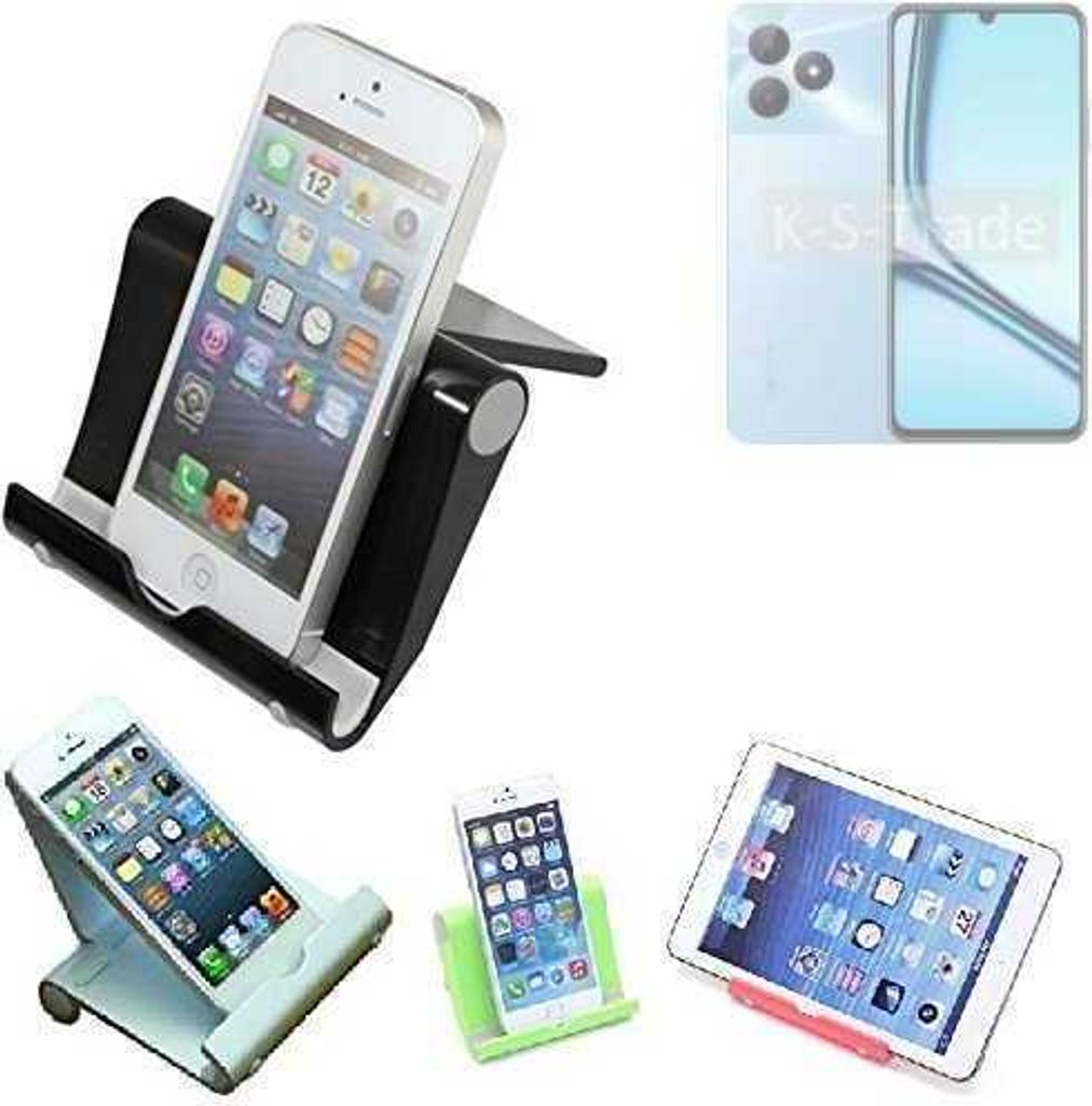 K-S-Trade Handy-Ständer kompatibel mit Realme Note 50 faltbarer Tischständer Smartphone Tablet Halterung Reise