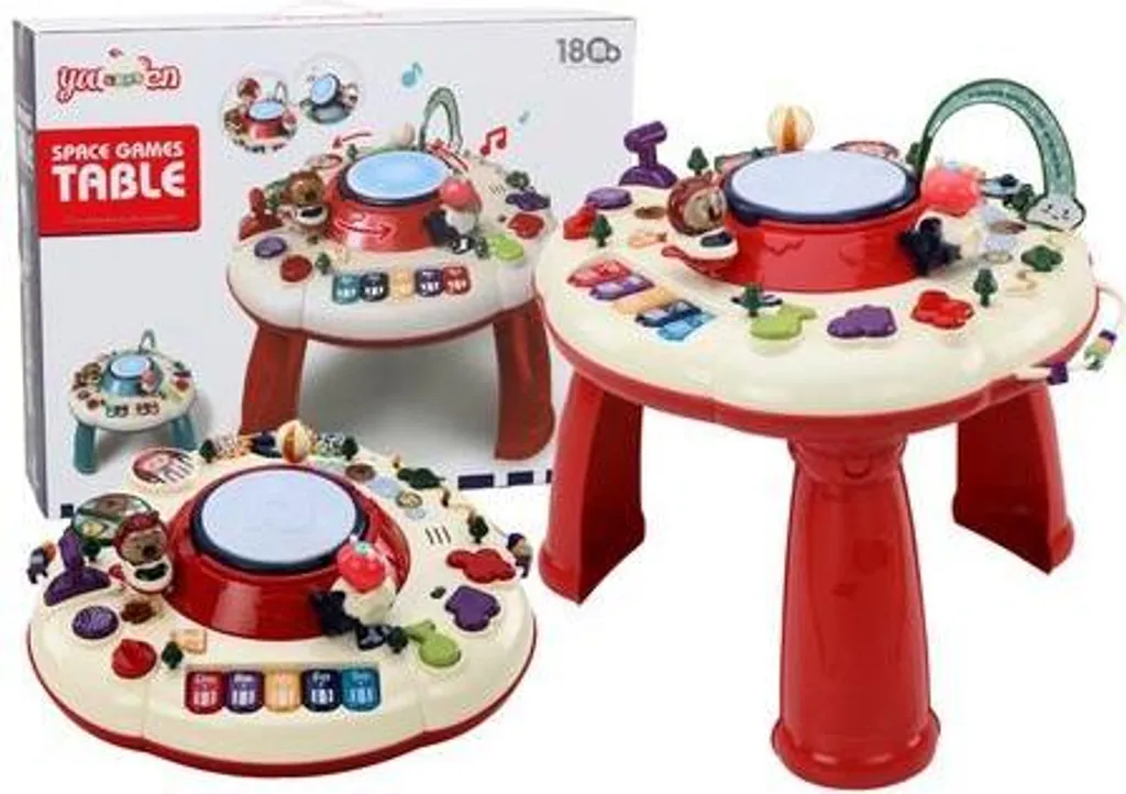 Table d'apprentissage piano rouge - 5 modes musicaux et lumières LED