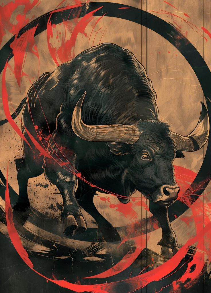 Plakat 39,5x55cm Stier Unbeugsamkeit