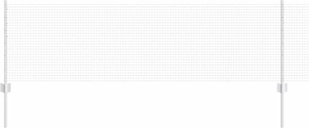 vidaXL Zaun mit Pfosten Silber 0,6 x 25 m Stahl