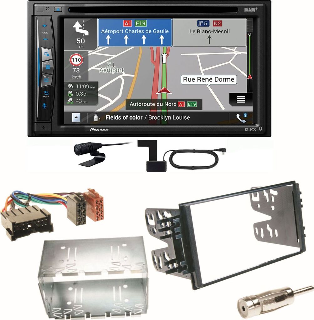 Pioneer AVIC-Z730DAB Navigation USB Einbauset für Kia Sorento JC Rio DC Carnival