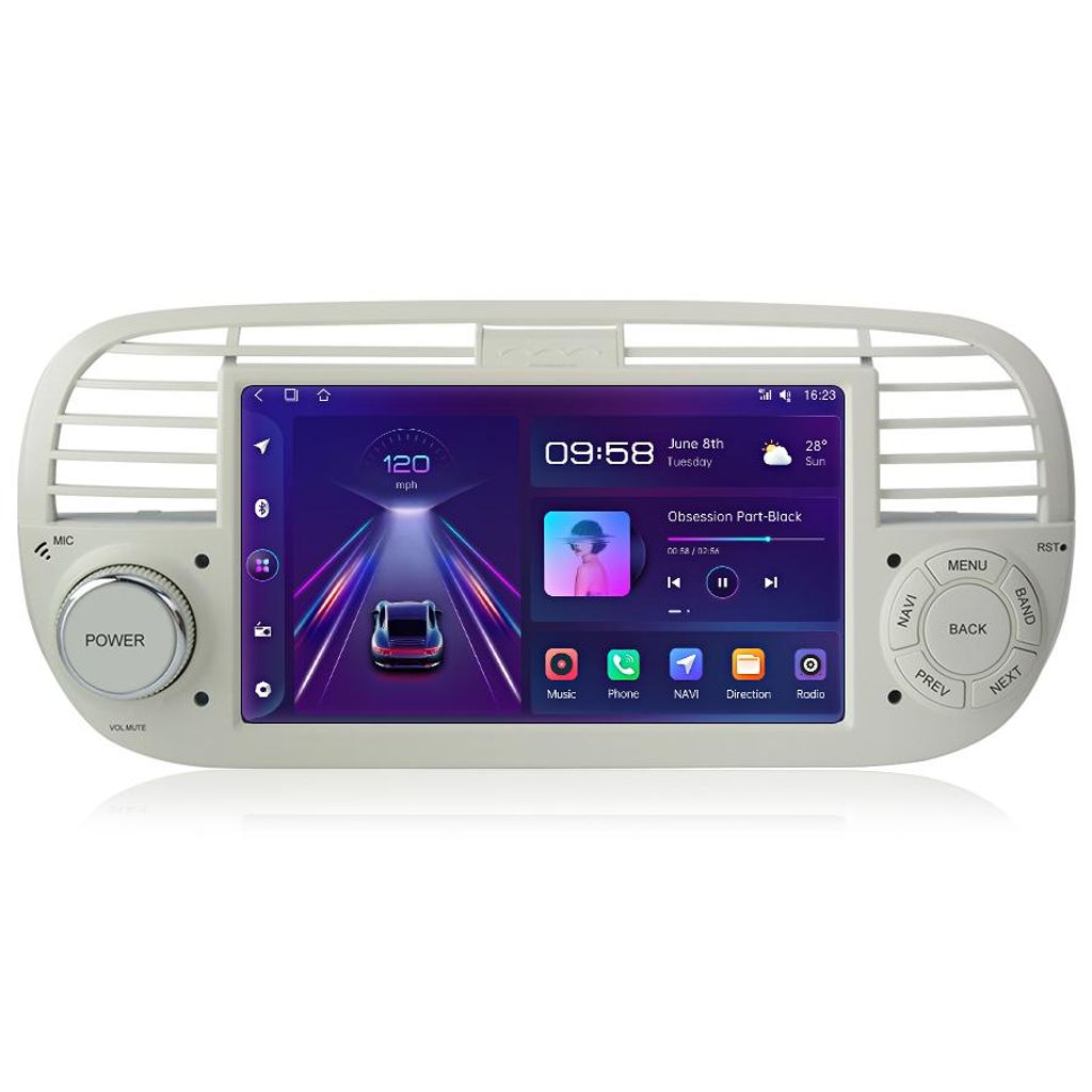 2+64G Carplay Für Fiat 500 2007-2015 7"Autoradio Android 15 Produktbild 