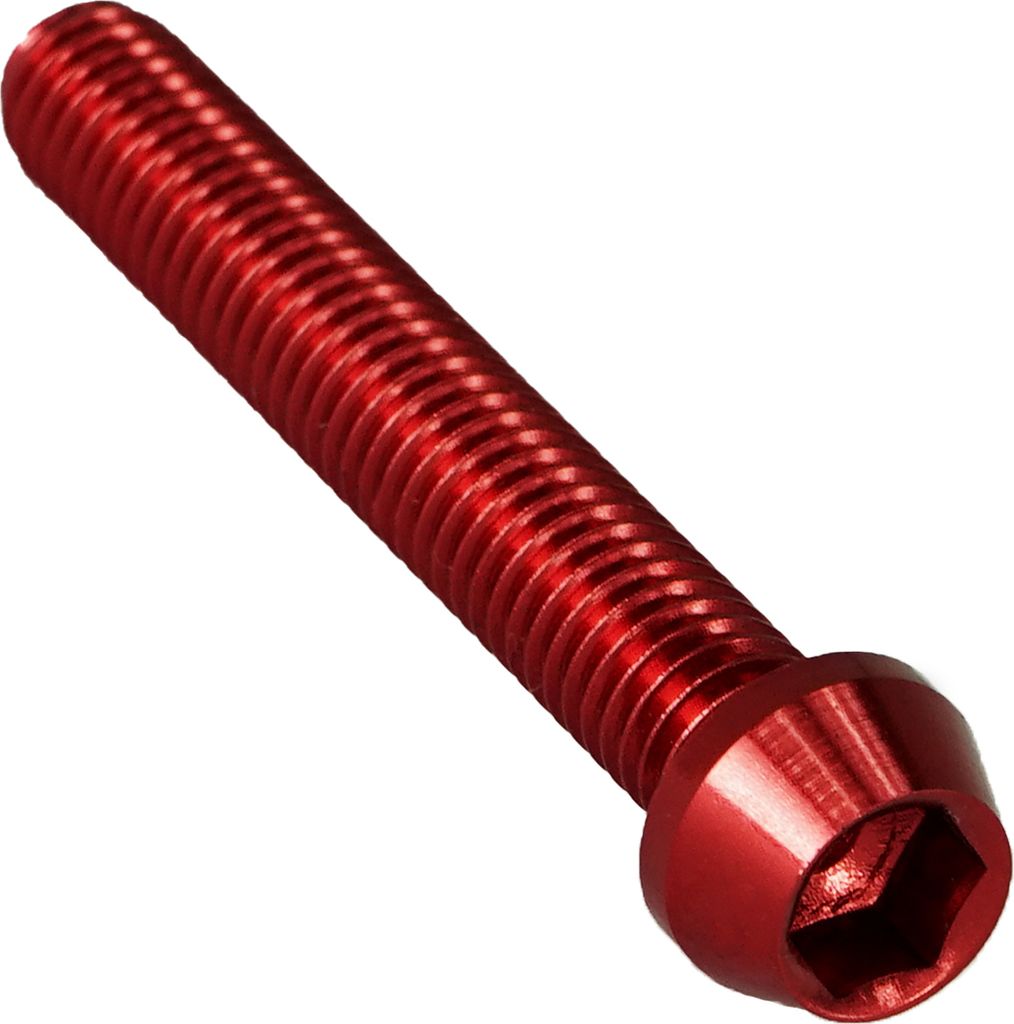 Aluschraube M5x35 konisch 4mm Innensechskant rot
