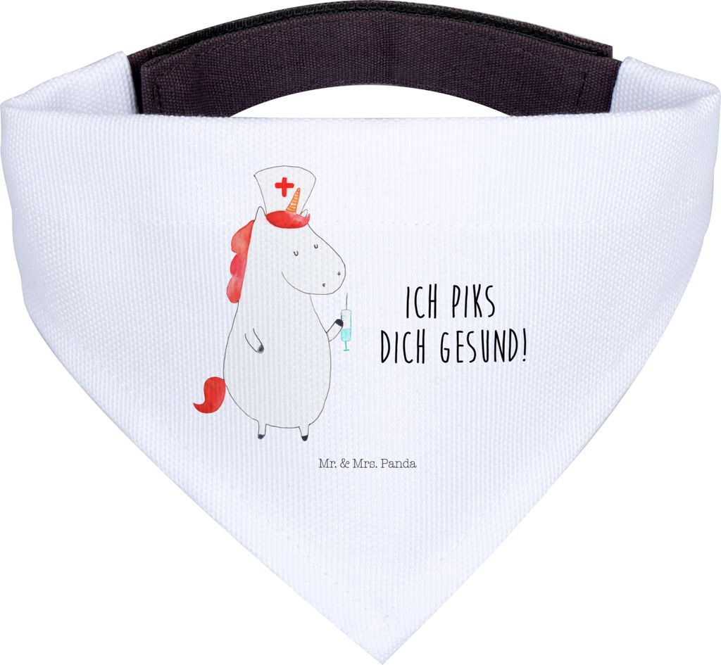 Mr. & Mrs. Panda Dreieckstuch Einhorn Krankenschwester - Weiß - Geschenk, Bandana, Unicorn, Halstuch für Hund, Ärztin, Hunde Hals Tuch, Krankenp...