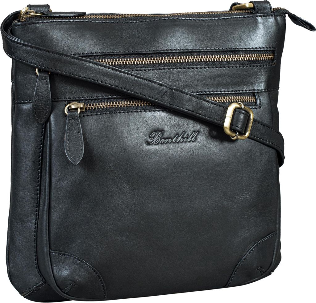 Benthill Umhängetasche Damen Leder | Schultertasche aus Produktbild 