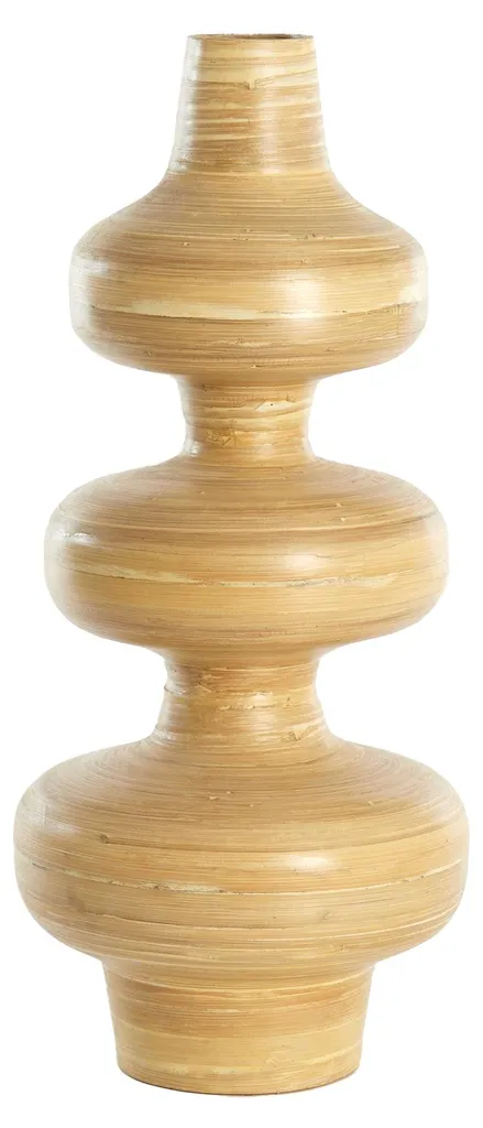 Vase CAMELEA en bambou naturel Ø26x52 cm - Décoration artisanale design