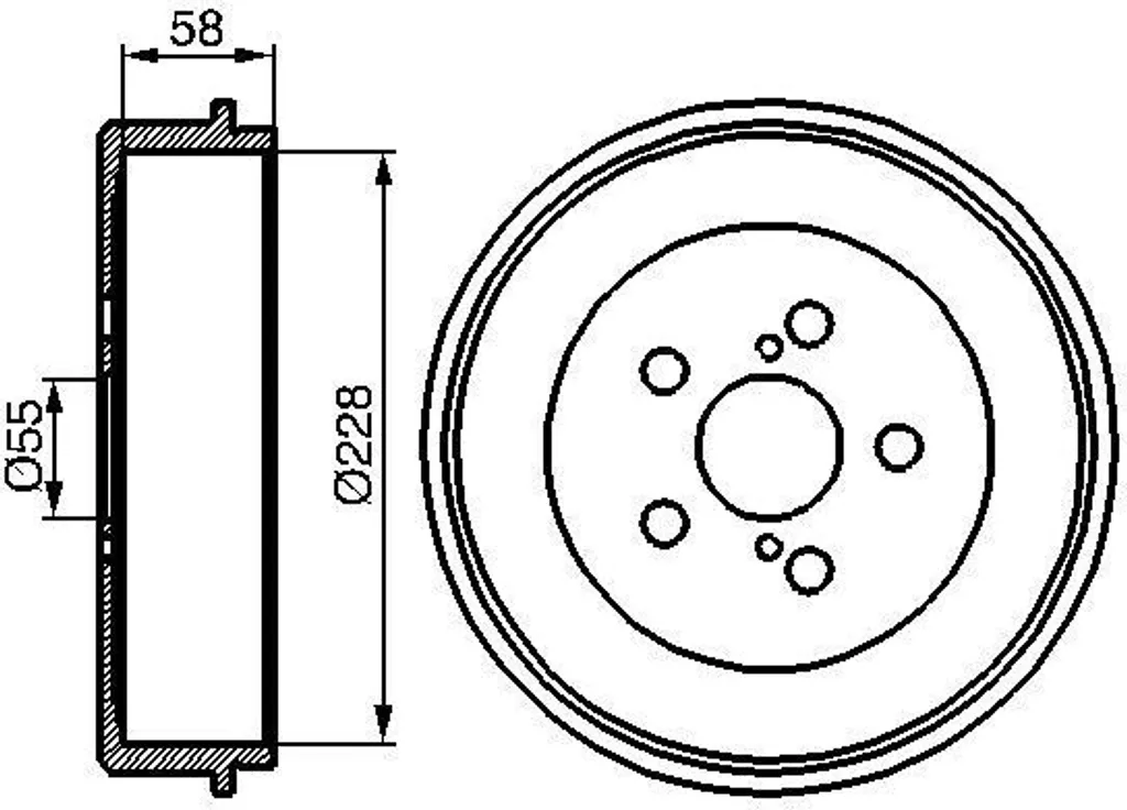 Tambour de frein BOSCH 0 986 477 140 pour Toyota Avensis T22 OE 4243105020