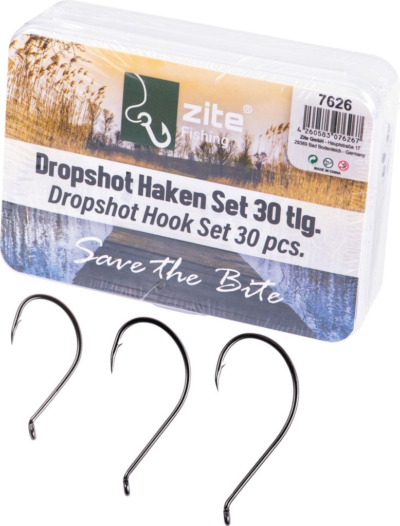 Zite Fishing Dropshot Haken Set 30 tlg.