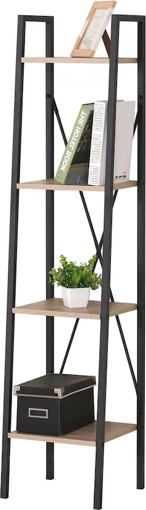 Étagère étroite peu encombrante - Rangement noir mat à 4 niveaux ouverts
