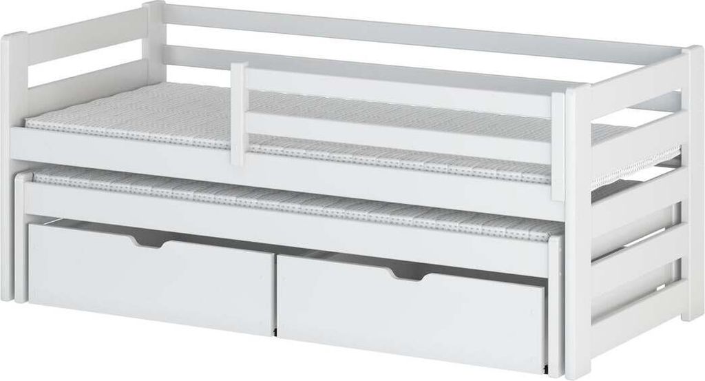 FURNLUX Kids Einzelbett Senso Weiss 90x200cm / Hauptfarbe: Weiß / Abmessungen: 96 x 208 x 78 cm