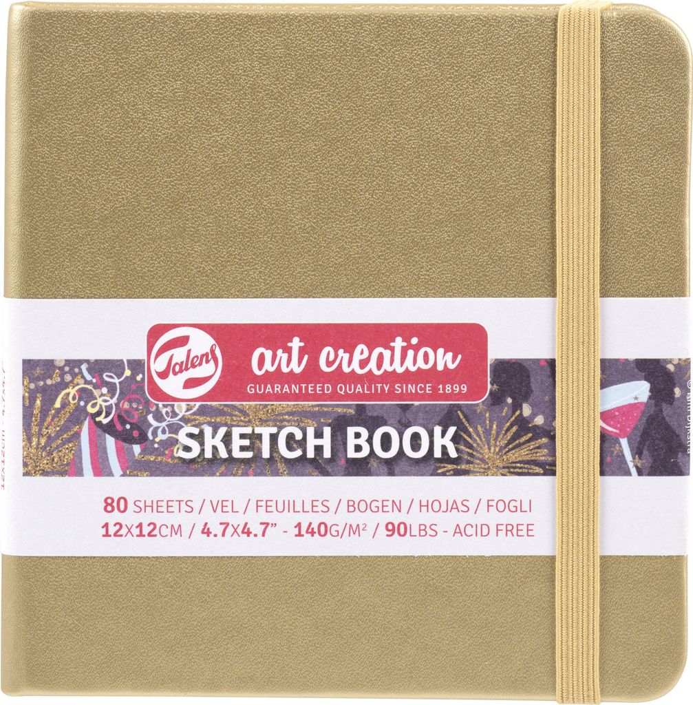 Talens Art Creation - Skizzenbuch Art Creation 80 weiße Blätter 140gr 120x120mm Weißgold | 5 Stück